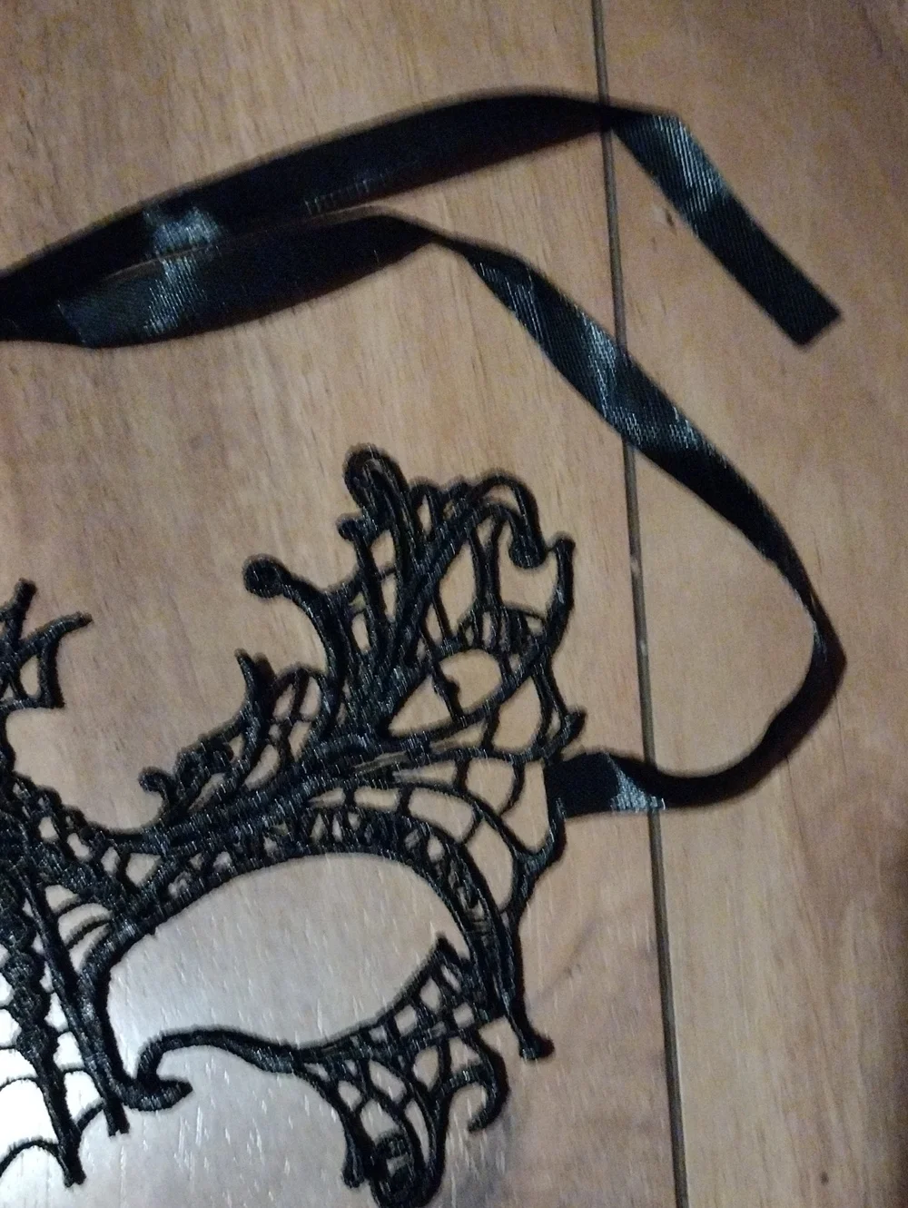 Black Lace Masquerade Mask - Unbranded Elegant Bat Design